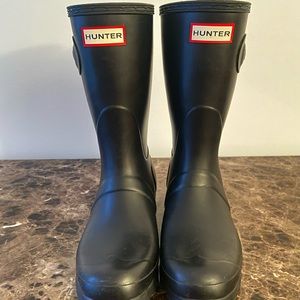 Hunter Original Short Rain Boots, Matte Black, Size 8